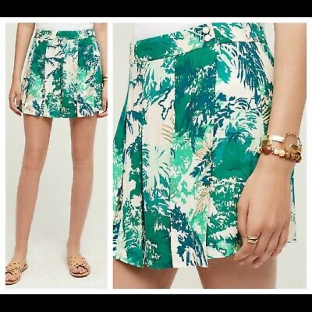 Anthropologie Elevenses Kadu Tropical Print Skort